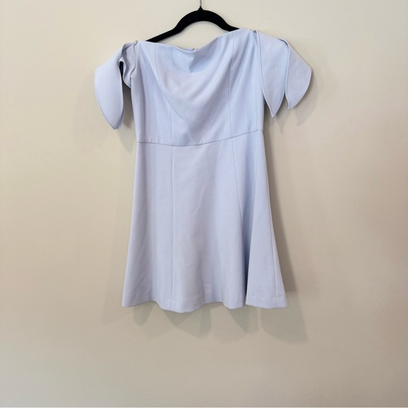 French Connection A line light blue off the shoulder dress bows size medium 2451 - Picture 4 of 11